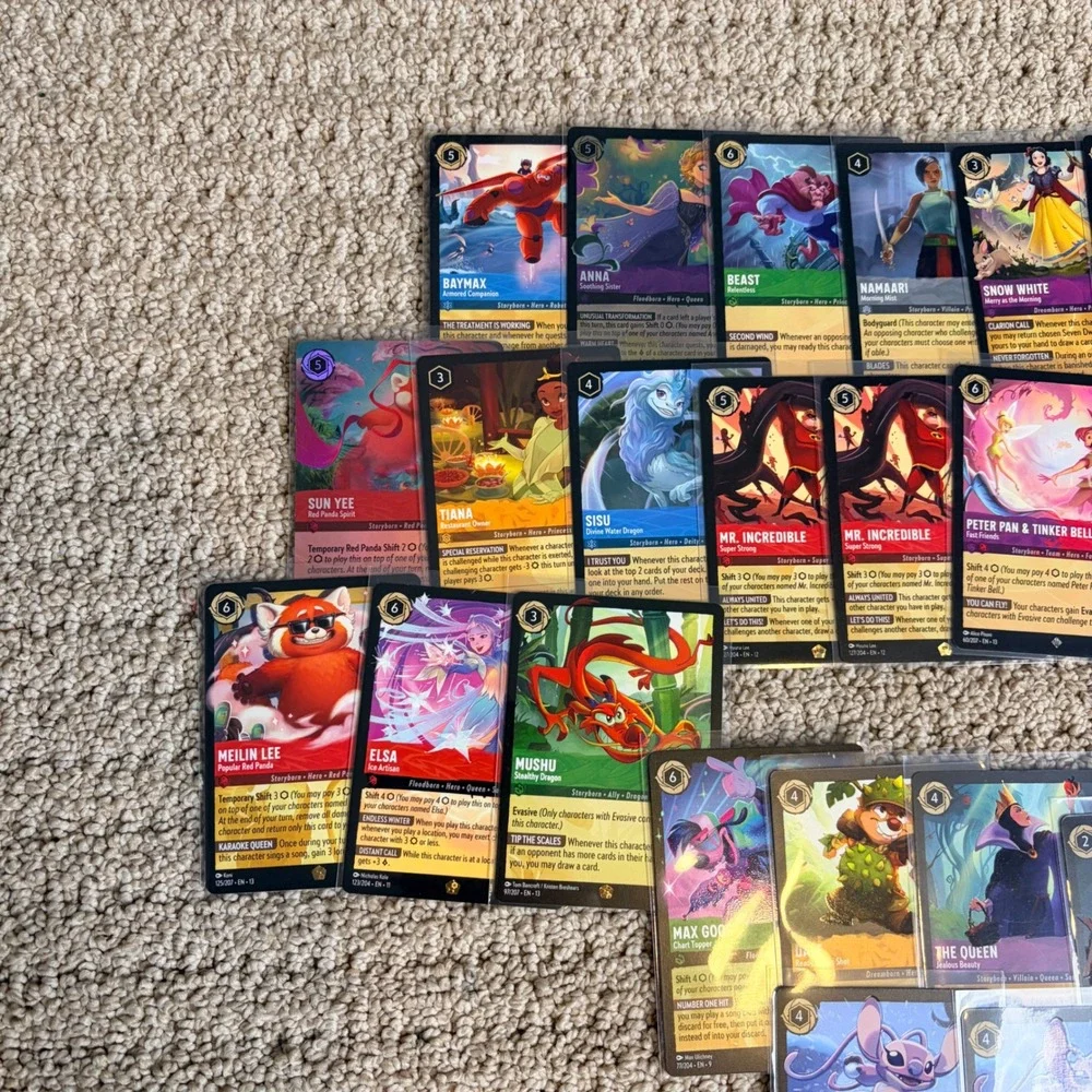 Disney Lorcana Card Lot Legendary Sun Yee Peter Pan Anna Foil Epic Rapunzel Elsa